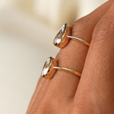 2.00 Ct Pear Shape Lab Grown Bezel Setting Diamond Engagement Ring - Marina Ferkos Fine Jewelry
