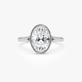 2.00 ctw 14k Oval Shaped Minimalist Bezel Setting Lab Grown Diamond Engagement Ring – Marcella Ferkos Fine Jewelry