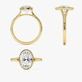 2.00 ctw 14k Oval Shaped Minimalist Bezel Setting Lab Grown Diamond Engagement Ring – Marcella Ferkos Fine Jewelry