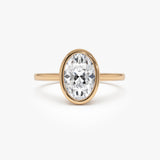 1.50 Ctw 14k Oval Shaped Bezel Setting Lab Grown Diamond Engagement Ring – Celina Ferkos Fine Jewelry