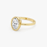 1.50 Ctw 14k Oval Shaped Bezel Setting Lab Grown Diamond Engagement Ring – Celina Ferkos Fine Jewelry