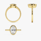 1.50 Ctw 14k Oval Shaped Bezel Setting Lab Grown Diamond Engagement Ring – Celina Ferkos Fine Jewelry