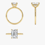 2.00 Ctw 14k Emerald Cut Prong Setting Lab Grown Diamond Engagement Ring – Marcelline Ferkos Fine Jewelry
