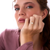 1.00 Ctw 14k Pear Shaped Lab Grown Diamond Ring with Contemporary Twist Band - Elsa Ferkos Fine Jewelry