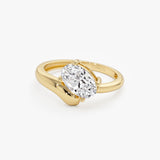 1.00 Ctw 14k Oval Shaped Lab Grown Diamond Ring with Contemporary Twist Band - Gilda Ferkos Fine Jewelry
