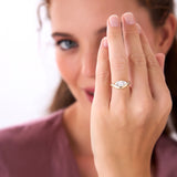1.50 Ctw 14k Marquise Shaped Contemporary Design Lab Grown Diamond Ring - Noemi Ferkos Fine Jewelry