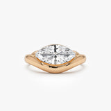 1.50 Ctw 14k Marquise Shaped Contemporary Design Lab Grown Diamond Ring - Noemi Ferkos Fine Jewelry