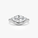 1.50 Ctw 14k Marquise Shaped Contemporary Design Lab Grown Diamond Ring - Noemi 14k White Gold Ferkos Fine Jewelry