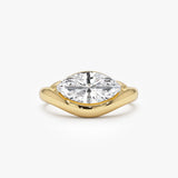 1.50 Ctw 14k Marquise Shaped Contemporary Design Lab Grown Diamond Ring - Noemi 14k Gold Ferkos Fine Jewelry