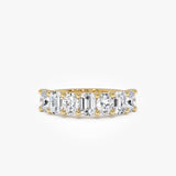 1.85 Ctw 14k Lab Grown Mixed Emerald & Oval Cut Anniversary Band - Zita 14k Gold Ferkos Fine Jewelry