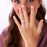 14k Baguette and Round Diamond Chevron Statement Ring Ferkos Fine Jewelry