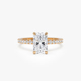 2.00 Ctw 14k Radiant Cut Lab Grown Diamond Pavé Band Ring with Hidden Halo – Delara Ferkos Fine Jewelry