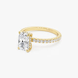 2.00 Ctw 14k Radiant Cut Lab Grown Diamond Pavé Band Ring with Hidden Halo – Delara Ferkos Fine Jewelry