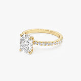 2.00 Ctw 14k Cushion Cut Lab Grown Diamond Pavé Band Ring with Hidden Halo – Renée Ferkos Fine Jewelry