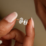 2.00 Ctw 14k Emerald & Oval Cut Toi et Moi Lab Grown Diamond Ring - Selen Ferkos Fine Jewelry