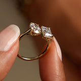 2.00 Ctw 14k Emerald & Oval Cut Toi et Moi Lab Grown Diamond Ring - Selen Ferkos Fine Jewelry