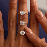 1 CTW 14k Oval Shaped Lab Grown Pear Shaped East-West Set Diamond Ring - Nives Ferkos Fine Jewelry