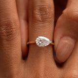 1 CTW 14k Pear Shaped Lab Grown Pear Shaped East-West Set Diamond Ring - Daria Ferkos Fine Jewelry