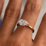 1 CTW 14k Pear Shaped Lab Grown Pear Shaped East-West Set Diamond Ring - Daria Ferkos Fine Jewelry