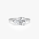 1 CTW 14k Pear Shaped Lab Grown Pear Shaped East-West Set Diamond Ring - Daria Ferkos Fine Jewelry