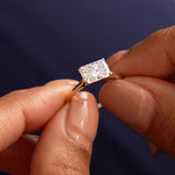 1 CTW 14k Radiant Cut Lab Grown Radiant Shaped East-West Set Diamond Ring - Alba Ferkos Fine Jewelry