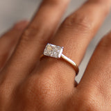 1 CTW 14k Radiant Cut Lab Grown Radiant Shaped East-West Set Diamond Ring - Alba Ferkos Fine Jewelry