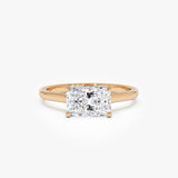 1 CTW 14k Radiant Cut Lab Grown Radiant Shaped East-West Set Diamond Ring - Alba Ferkos Fine Jewelry