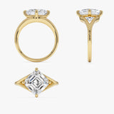 3.00ctw 14k Asscher Cut Lab Grown Diamond Engagement Ring - Bianca Ferkos Fine Jewelry