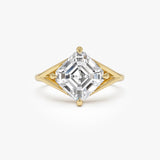 3.00ctw 14k Asscher Cut Lab Grown Diamond Engagement Ring - Bianca 14k Gold Ferkos Fine Jewelry