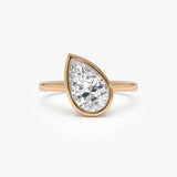 1.50ctw 14k Pear Shaped Lab Grown Diamond Unique Engagement Ring - Pia Ferkos Fine Jewelry