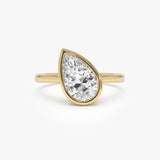 1.50ctw 14k Pear Shaped Lab Grown Diamond Unique Engagement Ring - Pia 14k Gold Ferkos Fine Jewelry