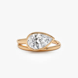 1.5 Ctw Pear Bezel Setting Lab Diamond Ring - Mira Ferkos Fine Jewelry