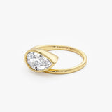 1.5 Ctw Pear Bezel Setting Lab Diamond Ring - Mira Ferkos Fine Jewelry