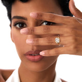 1.50ctw 14k Oval Shaped LabGrown Diamond Bypass Engagement Ring - Bianca Ferkos Fine Jewelry