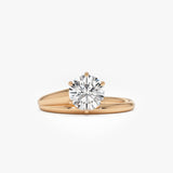 1.00 Ctw Round Lab Diamond Unique Solitaire Ring Ferkos Fine Jewelry