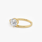 1.00 Ctw Round Lab Diamond Unique Solitaire Ring Ferkos Fine Jewelry