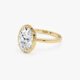 2.00 Ctw 14k Gold Oval Shape Lab Grown Diamond Claw Prong Engagement Ring - Leta Ferkos Fine Jewelry