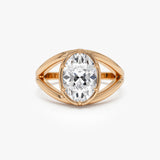 2.00ctw 14k Oval Shaped Split Shank Lab Grown Diamond Engagement Ring - Nella Ferkos Fine Jewelry