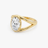 2.00ctw 14k Oval Shaped Split Shank Lab Grown Diamond Engagement Ring - Nella Ferkos Fine Jewelry