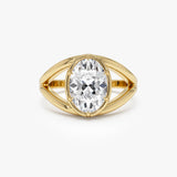 2.00ctw 14k Oval Shaped Split Shank Lab Grown Diamond Engagement Ring - Nella 14k Gold Ferkos Fine Jewelry