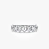 1.48ctw Emerald Cut Lab Diamond Anniversary Ring - Pina 14k White Gold Ferkos Fine Jewelry