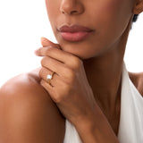 1.00 Ctw 14k Gold Round Shape Lab Grown Diamond S Shape Engagement Ring - Maris Ferkos Fine Jewelry