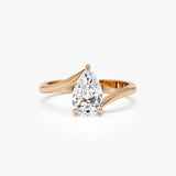 1.00 Ctw 14k Gold Pear Shape Lab Grown Diamond S Setting Engagement Ring - Maia Ferkos Fine Jewelry