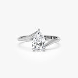 1.00 Ctw 14k Gold Pear Shape Lab Grown Diamond S Setting Engagement Ring - Maia Ferkos Fine Jewelry