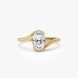1.00 Ctw 14k Gold Oval Lab Grown Diamond S Setting Engagement Ring - Luisa 14k Gold Ferkos Fine Jewelry