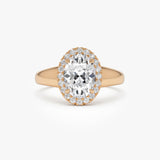 1.85 Ctw 14k Oval Shape Lab Grown Diamond Halo Engagement Ring - Leta Ferkos Fine Jewelry