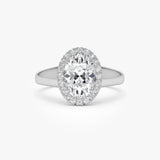 1.85 Ctw 14k Oval Shape Lab Grown Diamond Halo Engagement Ring - Leta 14k White Gold Ferkos Fine Jewelry