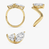 3.00ctw 14k Marquise & Trillion Lab Grown Diamond Statement Ring - Mica Ferkos Fine Jewelry