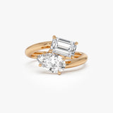 2.11 Ctw 14k Lab Grown Diamond Two Stone Toi et Moi Ring - Tina Ferkos Fine Jewelry