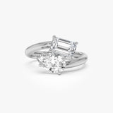 2.11 Ctw 14k Lab Grown Diamond Two Stone Toi et Moi Ring - Tina 14k White Gold Ferkos Fine Jewelry